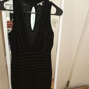 Black velvet mini dress